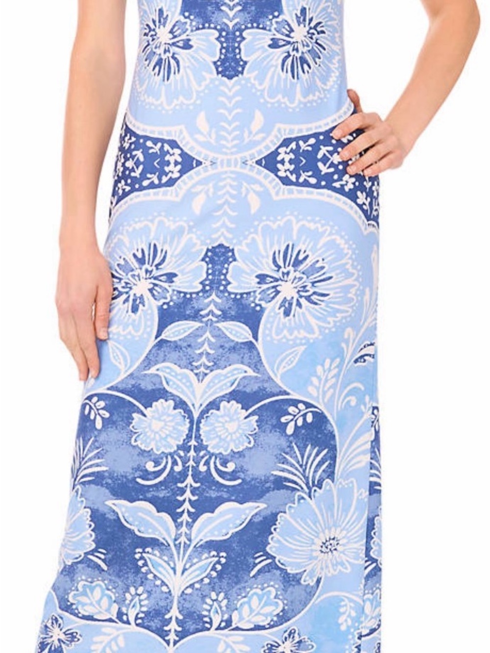 Vince Camuto Blue & Light Blue Floral Maxi Dress